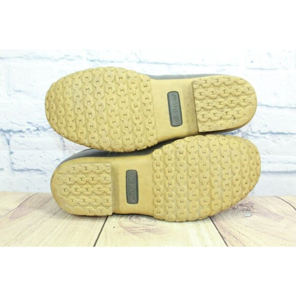 LL Bean Unlined Round Toe Ankle Duck Boots Brown Leather Lace Up Size 9 M - Picture 9 of 9